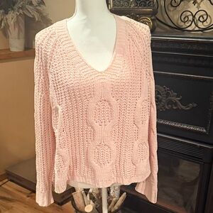 Adyson Parker Light Pink V-Neck Sweater